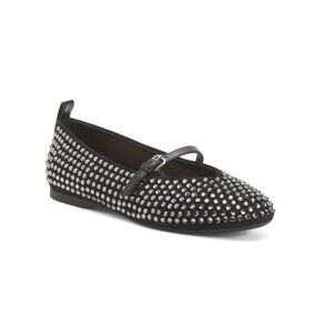 J.W. ANDERSON Black Made In Italy Leather Studded Footbed Mules